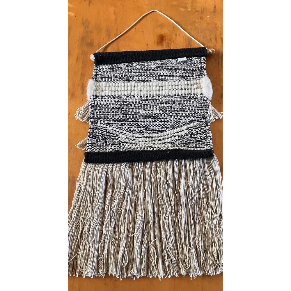Woven Wall Hanging Home Decor Neutral Boho Fiber Art Tapestry